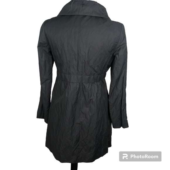 LOFT Lightweight Cinched Waist Rain Jacket Coat Packable Gray Size 4 - Picture 5 of 8